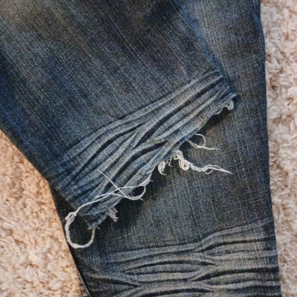 Women’s Doll House Shorts Denim Blue Rock Steampunk Studded Embroidered Thrashed - Picture 8 of 8